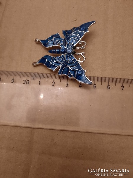 Blue butterfly fire enamel pin/ Christmas tree decoration, negotiable