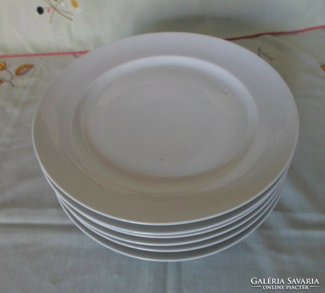 White porcelain flat plate, plate set (retro plate, set)