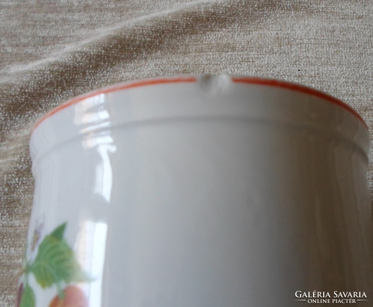 Czechoslovak (Czech) porcelain mug with fruit pattern (cherry)