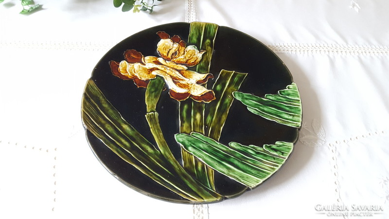 Beautiful schütz blansko majolica decorative plate, bowl 33 cm.