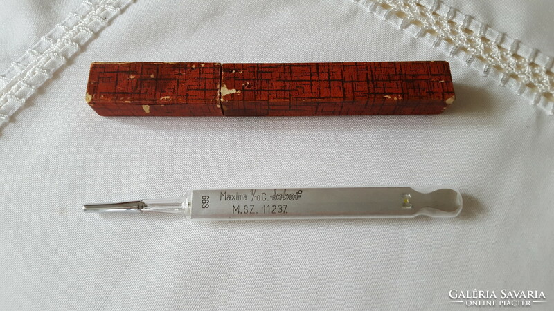 Old Hungarian mercury thermometer in its box