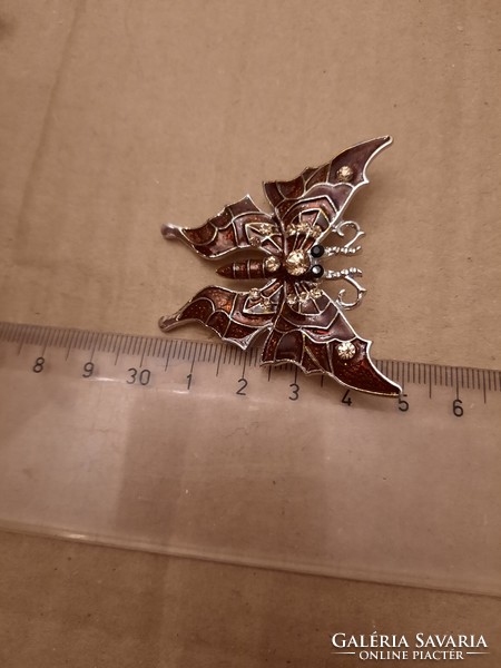 Brown butterfly fire enamel pin/ Christmas tree decoration, negotiable