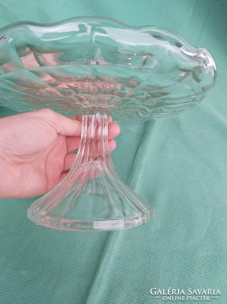 Beautiful glass pedestal serving cake stand fruit stand rustic midcentuey modern home decoration