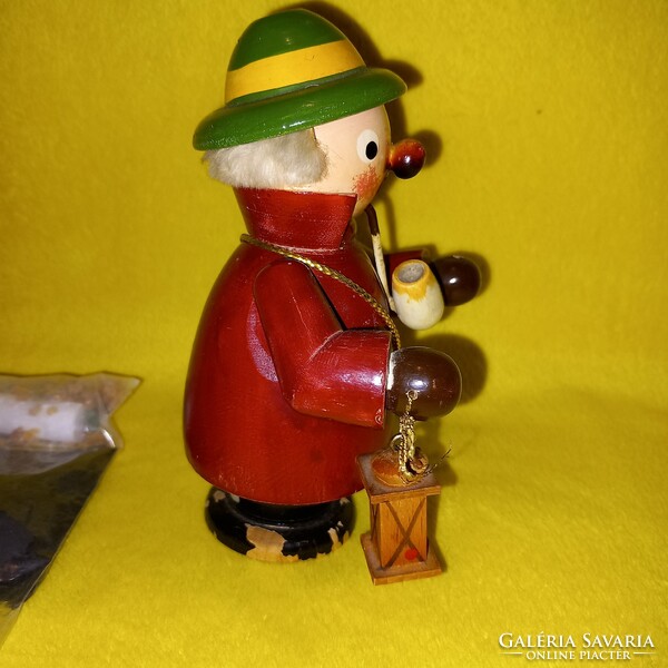 Régi  "Rauchmann  " ,füstölő, fa figura, karácsonyi dekoráció.