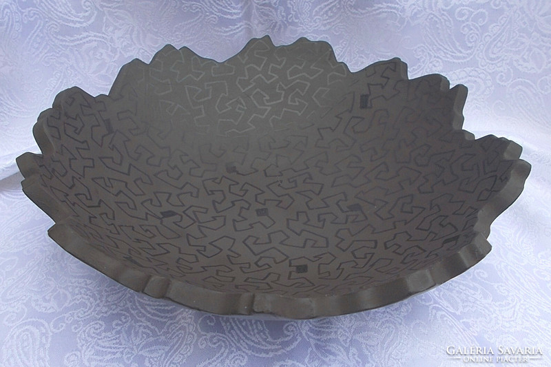 Designer black ceramic bowl, offering. 24 X 6.5 cm