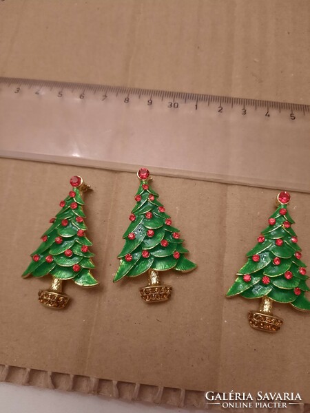 Red stone Christmas tree pin/ Christmas tree decoration, negotiable