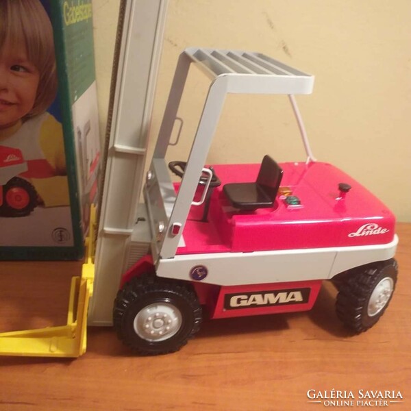 Gama forklift in its original wooden box