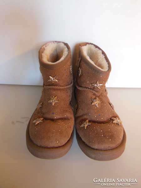 Boots - suede - fur - copper stars - size 36 - quality - flawless