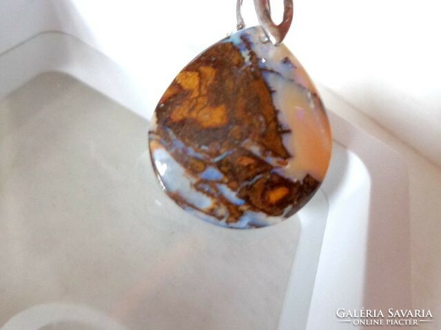 Boulder opal pendant and chain