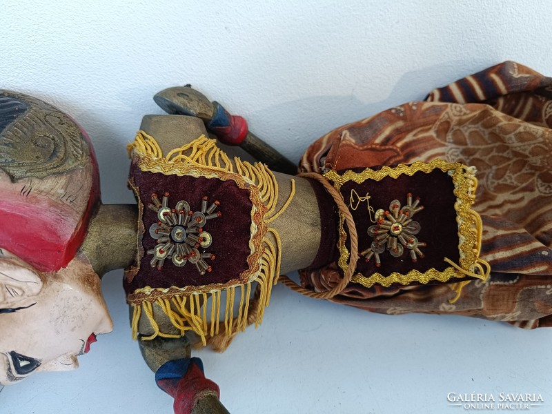 Antik báb Indonézia indonéz Jáva tipikus Jakartai batik jelmezes marionett 781 8308