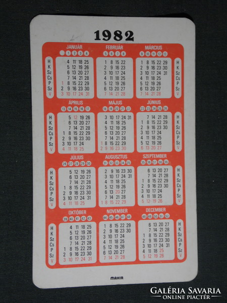 Card calendar, Hungarian post office, graphic artist, postman, delivery man, 1982, (4)
