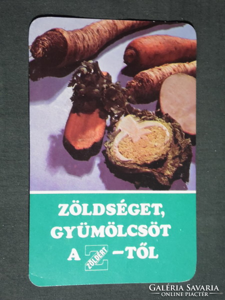 Kártyanaptár, Zöldért zöldség gyümölcs vállalat, 1983,   (4)
