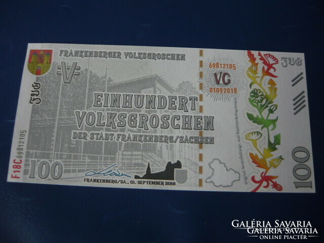 Frankenberg / Germany 100 volksgroschen 2018! Rare fantasy paper money! Ouch!