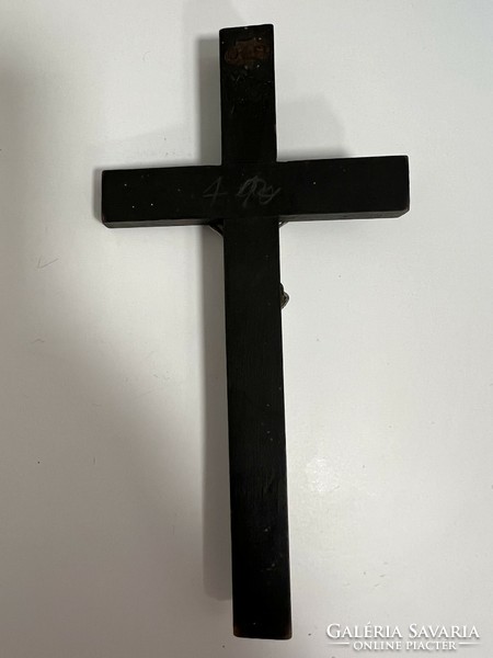 Old wooden cross metal crucifix