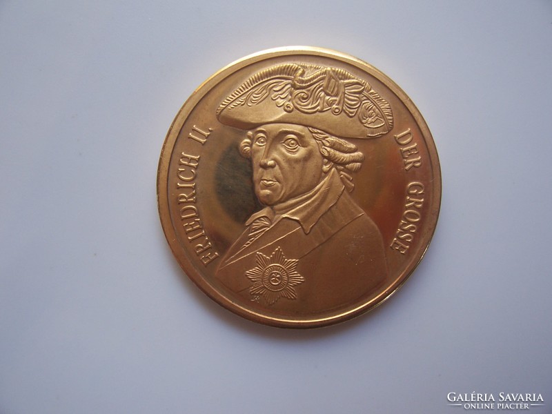 Gold-plated commemorative medal of Friedrich the Great - Friedrich der Große