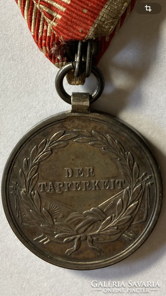 József Ferenc Silver Valor Medal with original ribbon, no damage, der tapferkeit