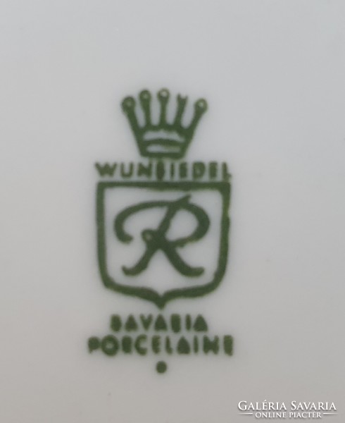 Wunsiedel Bavaria német porcelán kistányér süteményes tányér virág mintával