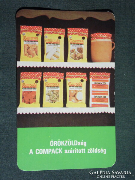 Card calendar, compack packing company, dried vegetables, 1983, (4)