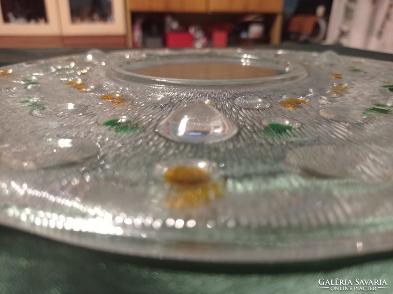 Large cake plate with colored dots 31 cm