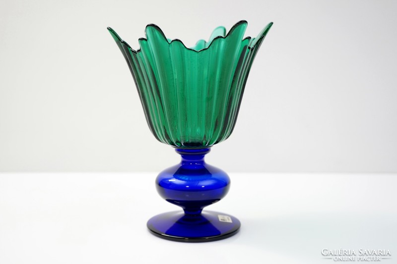 Mid century handmade im portuguese glass vase / retro vase