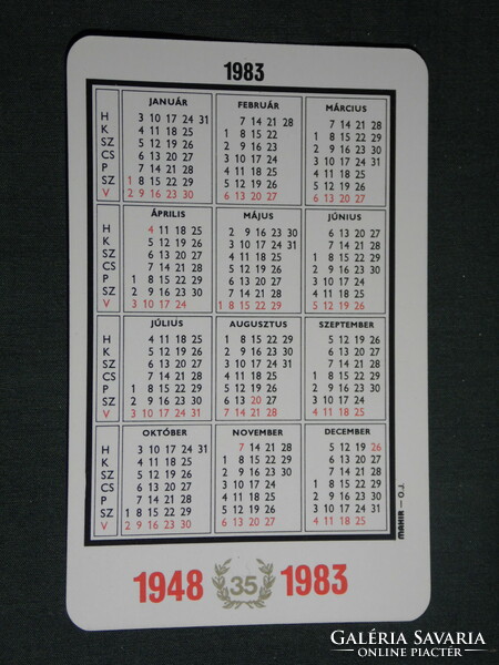 Card calendar, mhsz awarded with the 35-year red star order of merit, 1983, (4)