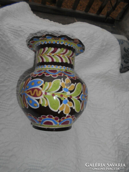 János Lázi marked hmv ceramic vase 15 cm