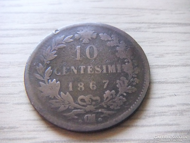 10  Centesimi  1867  (  CM  )   Olaszország