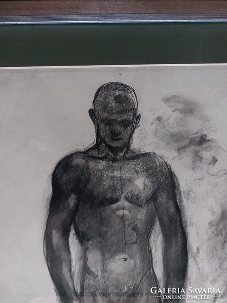 István Szőnyi: charcoal drawing of men for auction!