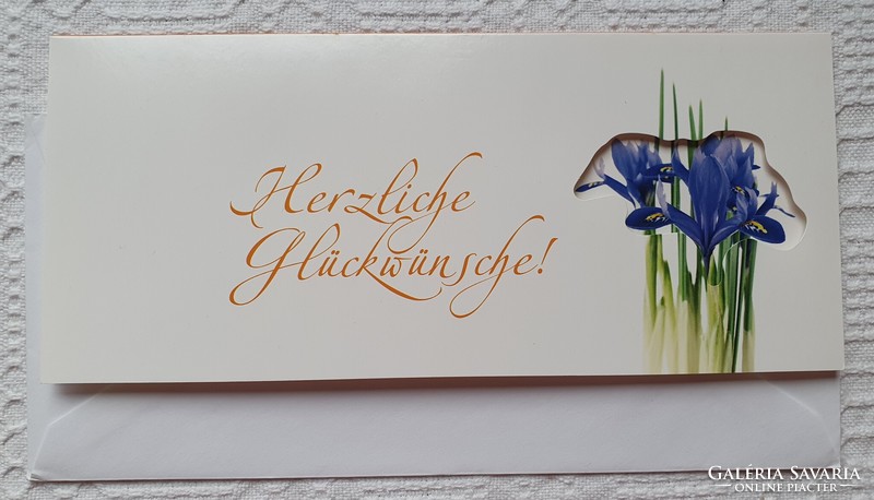 Greetings postcard with envelope greeting card greeting card postcard with pure German flower pattern