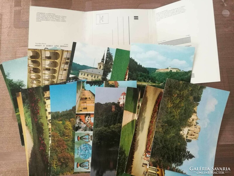 Postcard set of castles in the Brno area