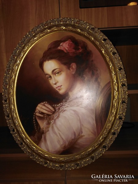 Fiatal nő portréja, 40 x 50 m ovális, Lázár Etelka