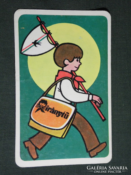 Kártyanaptár, Iránytű ifjúsági úttörő újság ,magazin,grafikai rajzos, 1982,   (4)