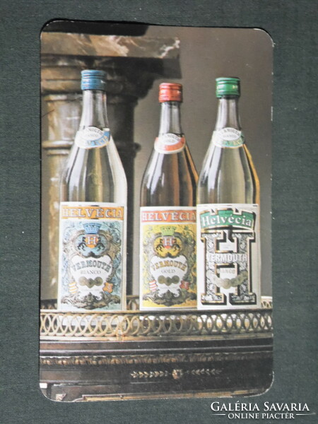 Card calendar, Helvécia vermouth, Ágker kft, liqueur, 1983, (4)