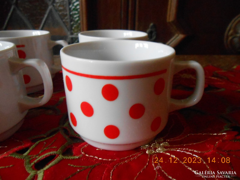 Zsolnay red polka dot coffee cup