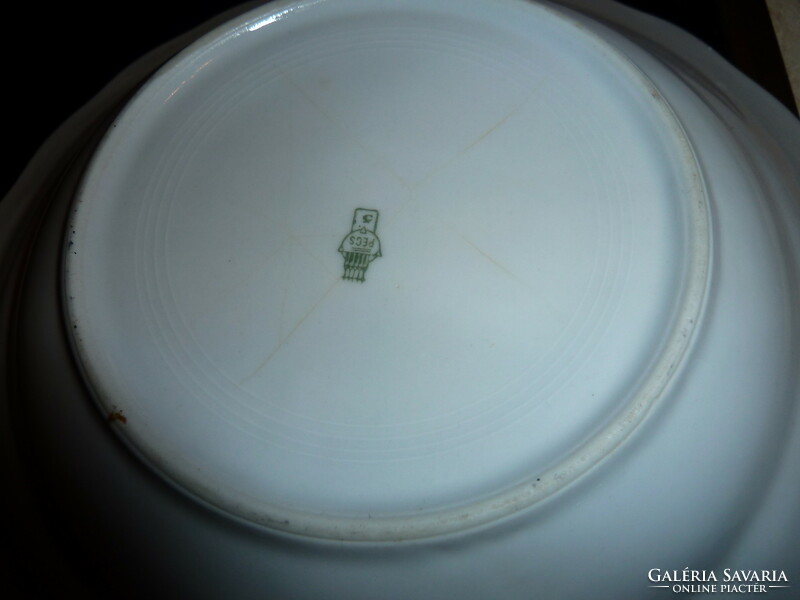 2 old white Zsolnay deep plates
