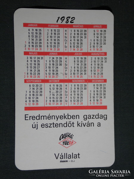 Card calendar, Alföld tüzep building material company, Szeged, graphic designer, family house, 1982, (4)