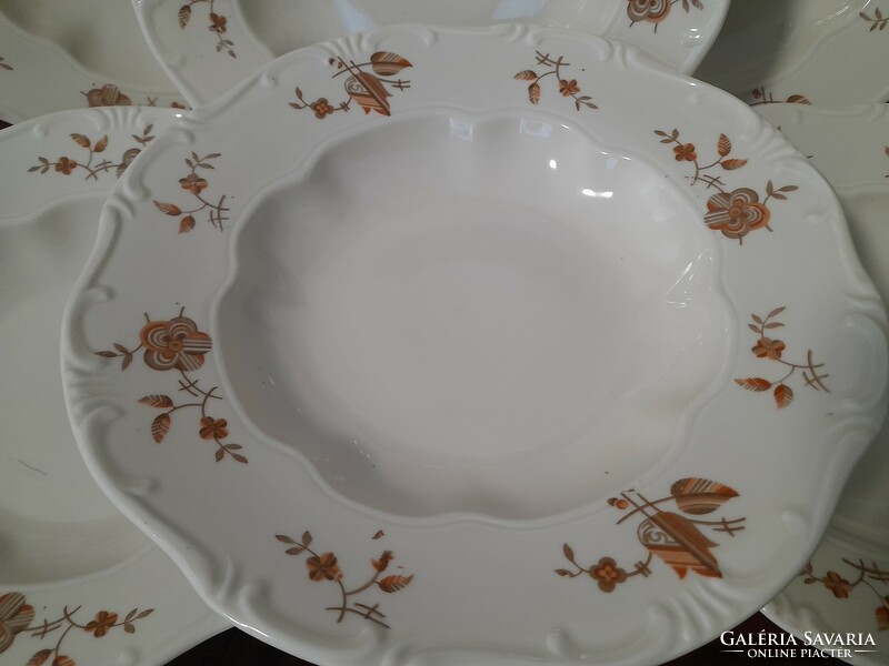 6 Zsolnay deep plates with a rare pattern