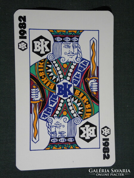 Kártyanaptár, BIK,Borsod Iparcikk vállalat,Miskolc, grafikai rajzos, kártyalap, 1982,   (4)