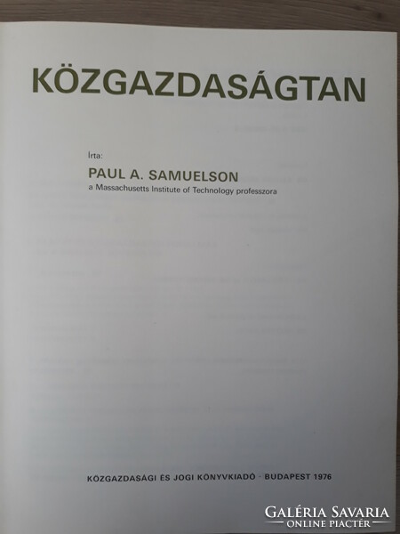 P. A. Samuelson: Közgazdaságtan (szakkönyv)