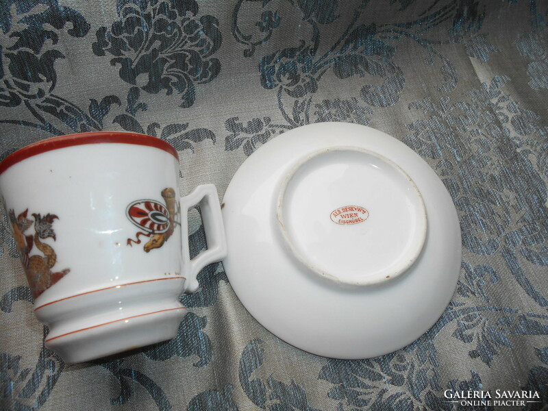 Antique album. Denk.W wien.Vienna coffee house very thick, heavy porcelain cup+ base