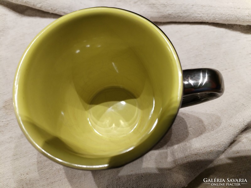 Modern kávés csésze - nikkeles színben / 1 db.