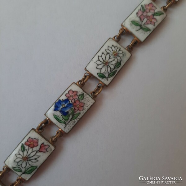 Vintage fire enamel bracelet