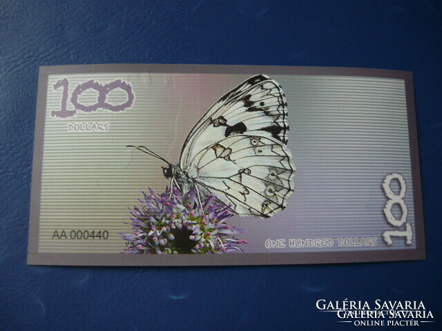 Aldabra island $100 2019 butterfly! Elizabeth II! Ouch! Rare fantasy paper money!