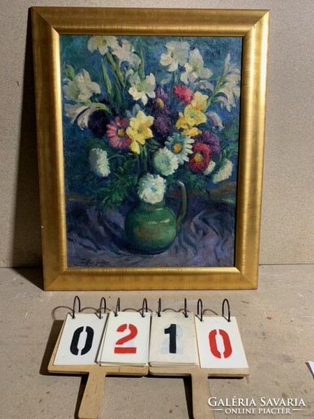 Number with Sándor sign, oil on canvas painting, 66 x 50 cm.0210