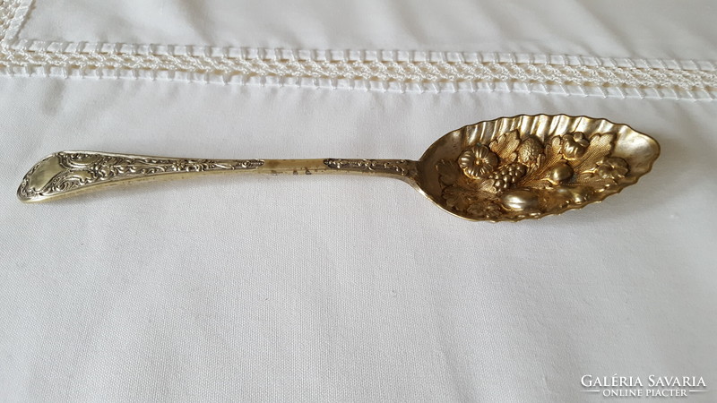 Beautifully crafted jam and jam spoon with embossed fruit pattern
