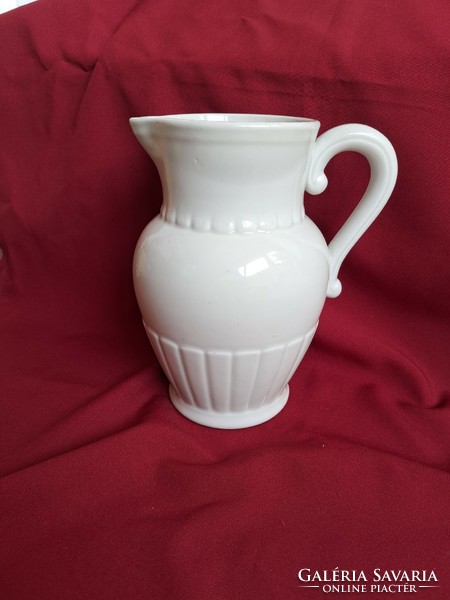 Beautiful Köbány porcelain white, gray jug, nostalgia piece, marked kp