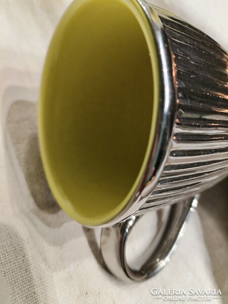 Modern coffee cup - in nickel color / 1 pc.