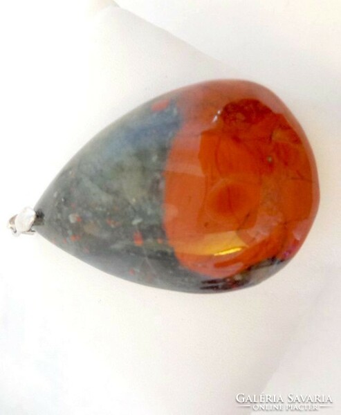 Bloodstone African, large pendant