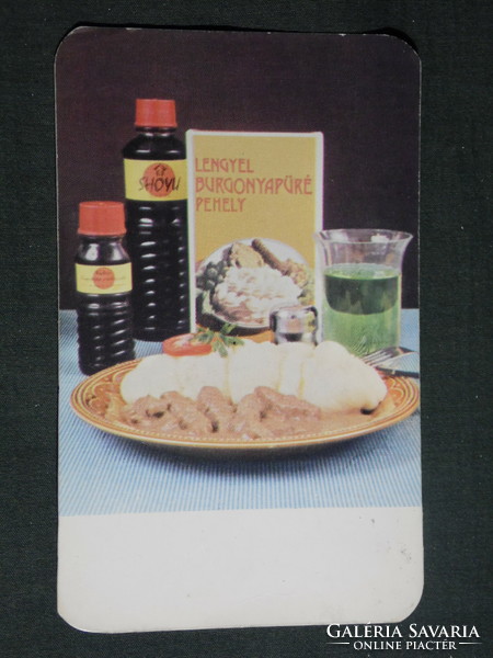 Kártyanaptár, Pécs Délker élelmiszer vállalat, Lengyel burgonyapüré pehely,1984,   (4)