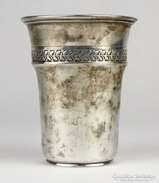 1P946 antique 800 silver Marian baptism cup 45 g